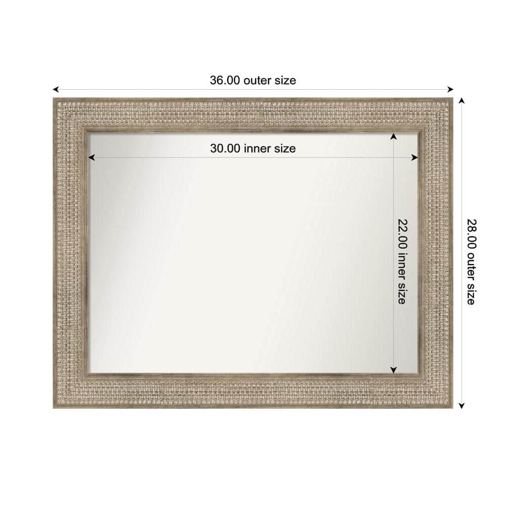Amanti Art Trellis Silver 36 in. x 28 in. Custom Non-Beveled Wood 