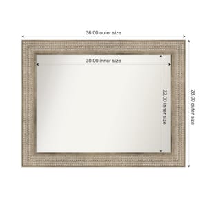 Trellis Silver 36 in. x 28 in. Custom Non-Beveled Wood Framed Bathroom Vanity Wall Mirror