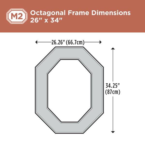 Delta 26 in. x 34 in. (M2) Octagonal Mirror Frame in Vintage