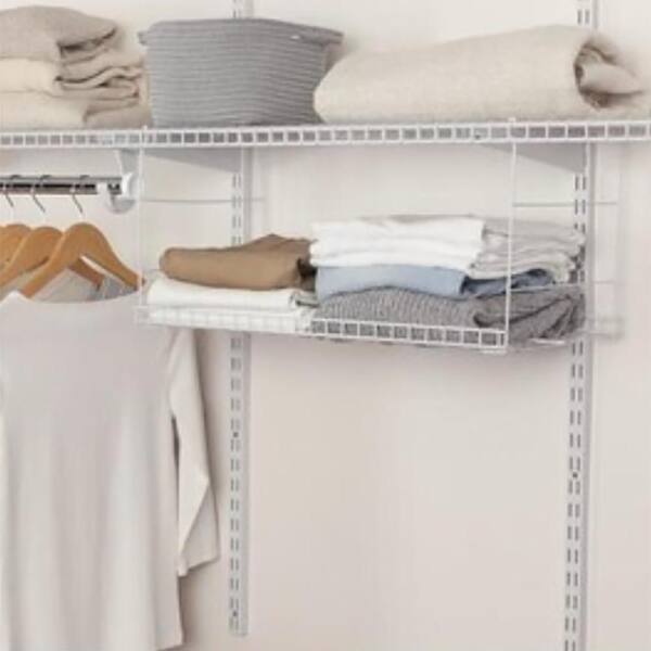 Wire Closet Shelving System w/ Double Hang Storage- 18d x 84h