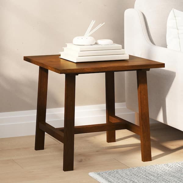TAYLOR + LOGAN 22 in. Walnut Square Wood End Table