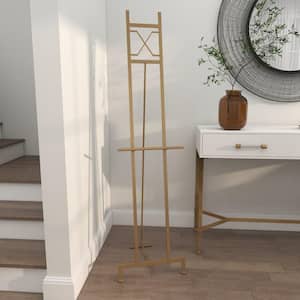 Gold Metal Large Free Standing Adjustable Display Stand Easel with Chain Support