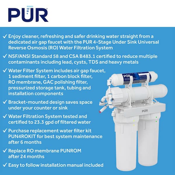 4-Stage Universal 23.3 GPD Reverse Osmosis Water Filtration System with Faucet 4-Stage Universal 23.3 GPD Reverse Osmosis Water Filtration System with Faucet