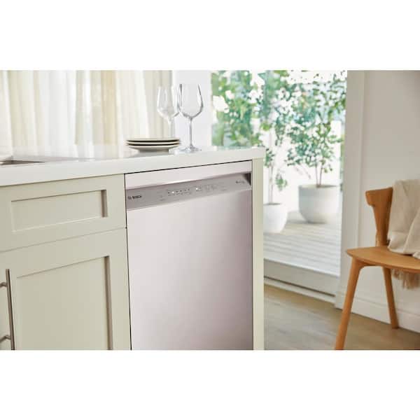 Bosch 300 Series 24 in. Stainless Steel Top Control Tall Tub Scoop Handle  Dishwasher w/ Stainless Steel Tub, 3rd Rack, 46 dBA SHS53CD5N - The Home  Depot