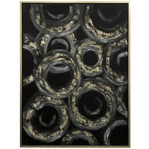 Contemporary Gold Canvas, Wood Framed Wall Art