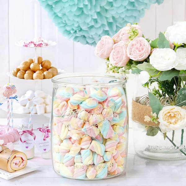 2-Pack Cookie Jar, 1 Gal. Glass Jar with Airtight Lids, Large Wide Mouth Mason Jar for Kitchen Pantry and Laundry Room