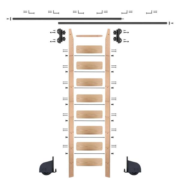Trak ladder track rolling shelve shelving  stairs single system 8 step 80” 
