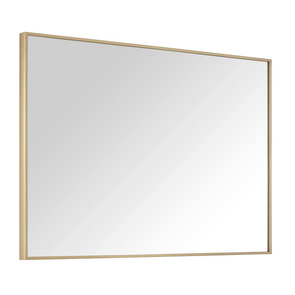 Medium Rectangular Brushed Gold Stainless Steel Bathroom Vanity Mirror