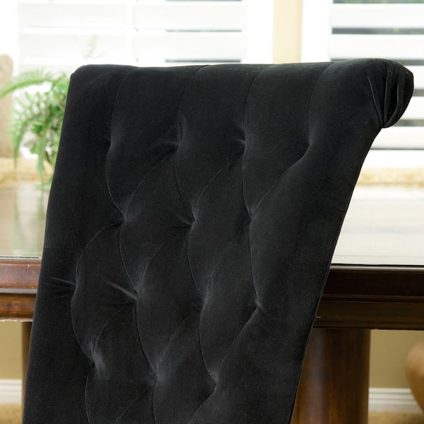 Black velvet best sale dining chair covers