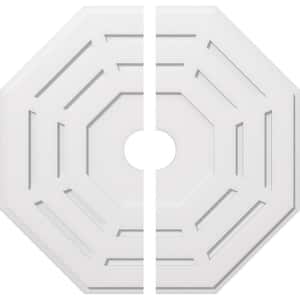 1 in. P X 14-1/4 in. C X 36 in. OD X 5 in. ID Westin Architectural Grade PVC Contemporary Ceiling Medallion, Two Piece
