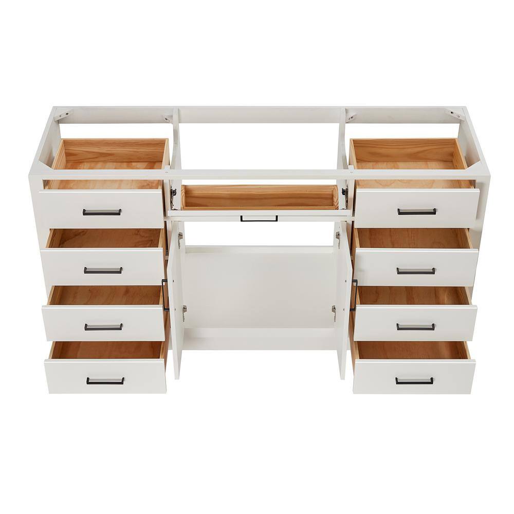 Hepburn 66" White Hardwood Single Bathroom Vanity Base
