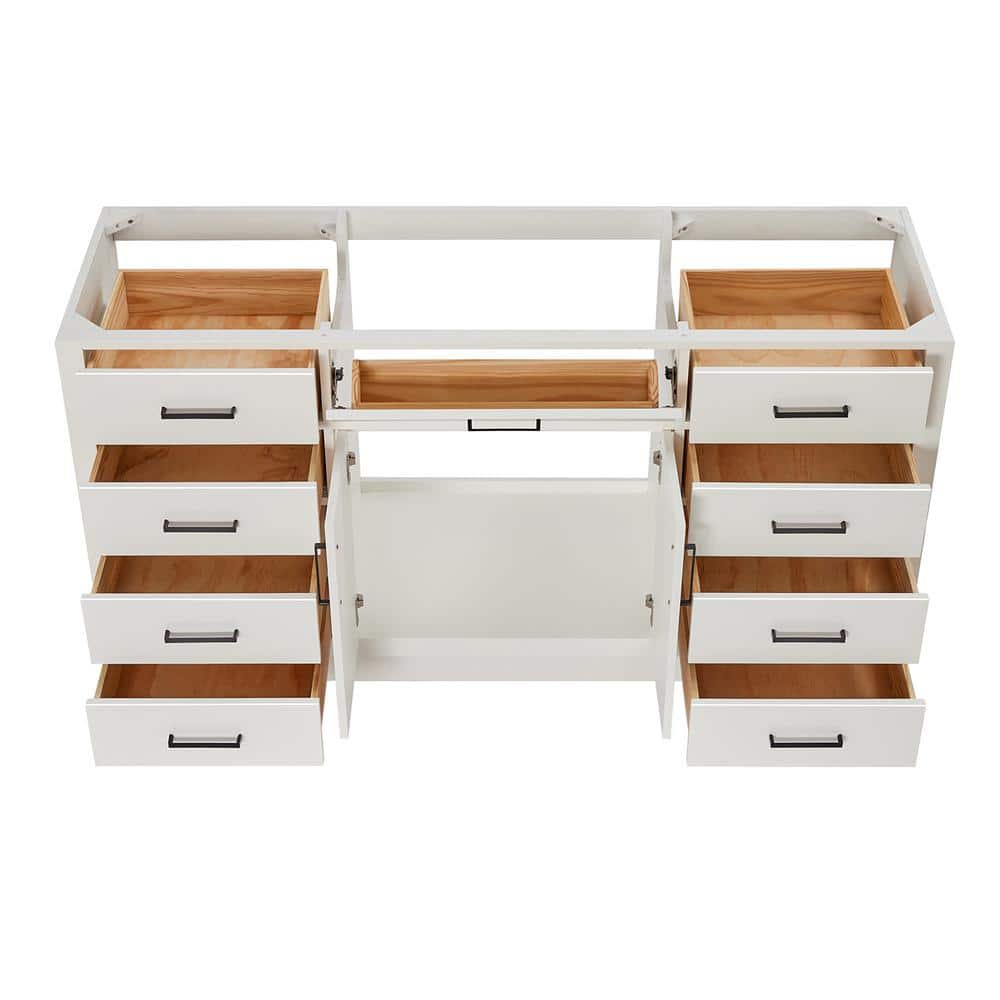 Hepburn 66" White Hardwood Single Bathroom Vanity Base