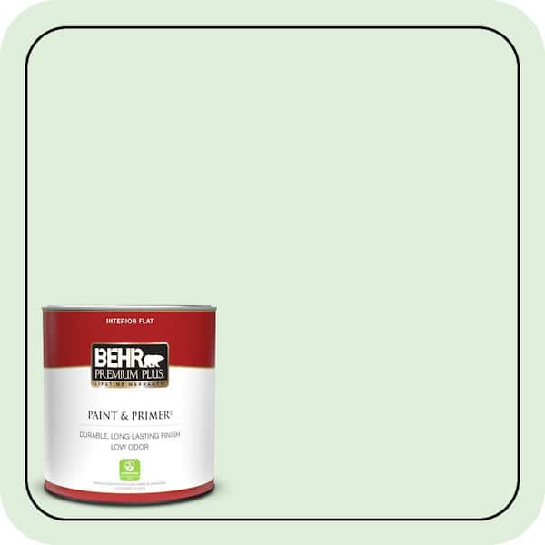 BEHR PREMIUM PLUS 1 qt. #450C-2 Breath of Spring Flat Low Odor Interior Paint & Primer