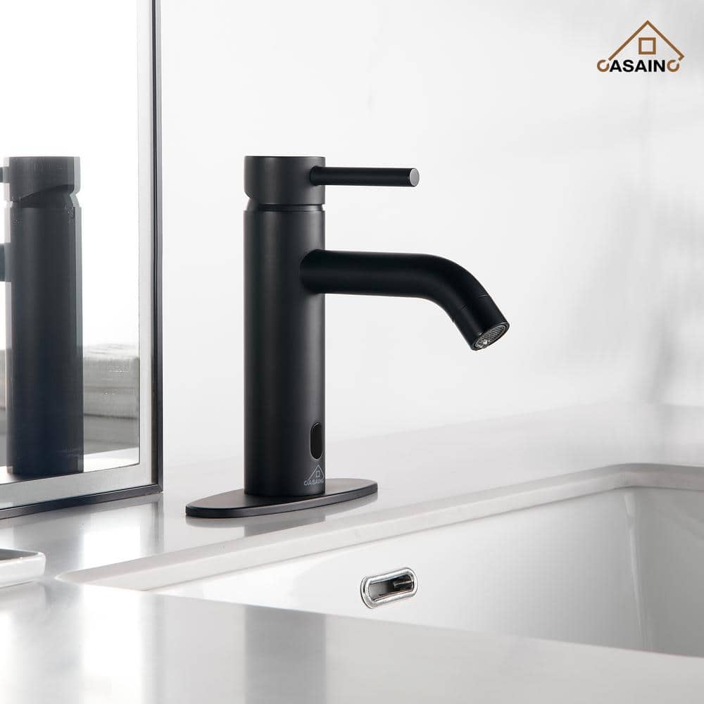 Matte Black Stainless Steel Touchless Bathroom Sink Faucet
