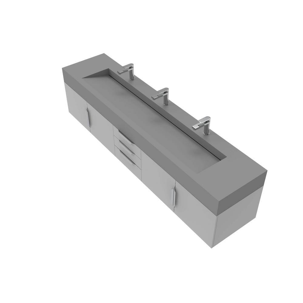 84 in. W x 18.9 in. D x 20.38 in. H Single Sink Bath Vanity in Gray in Brushed Nickel Trim with Solid Surface Gray Top price history on PriceWatchPro