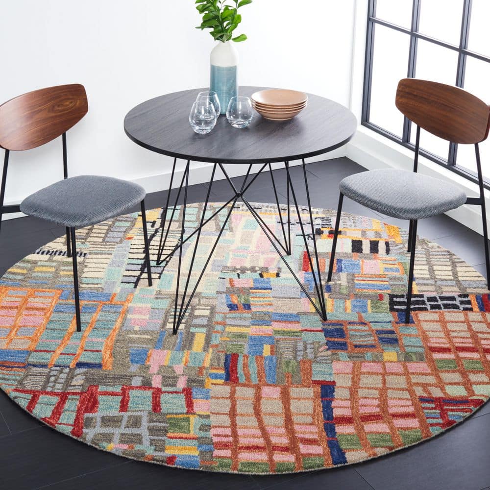 Aspen 3 ft. x 3 ft. Round Ivory/Black Abstract Geometric Area Rug price history on PriceWatchPro
