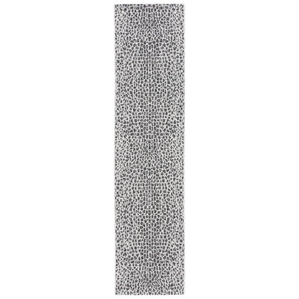 Courtyard Navy/Gray 2 ft. x 18 ft. Cheetah Geometric Indoor/Outdoor Runner Rug price history on PriceWatchPro