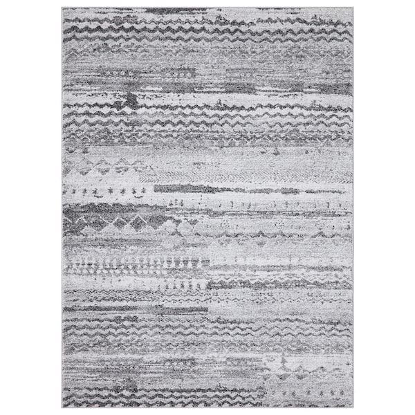 Concord Global Trading Positano Collection Pienza Gray 3 ft. x 5 ft. Distressed Area Rug