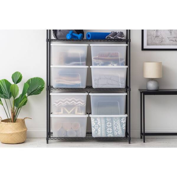 IRIS 53 Qt./13.25 Gal. Stackable Nesting Storage Tote with Black