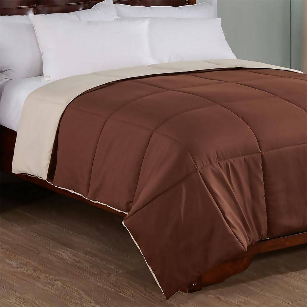 Peace Nest Light Warmth Brown Full Queen Down Alternative Comforter He Ac 18002 Afq The Home Depot