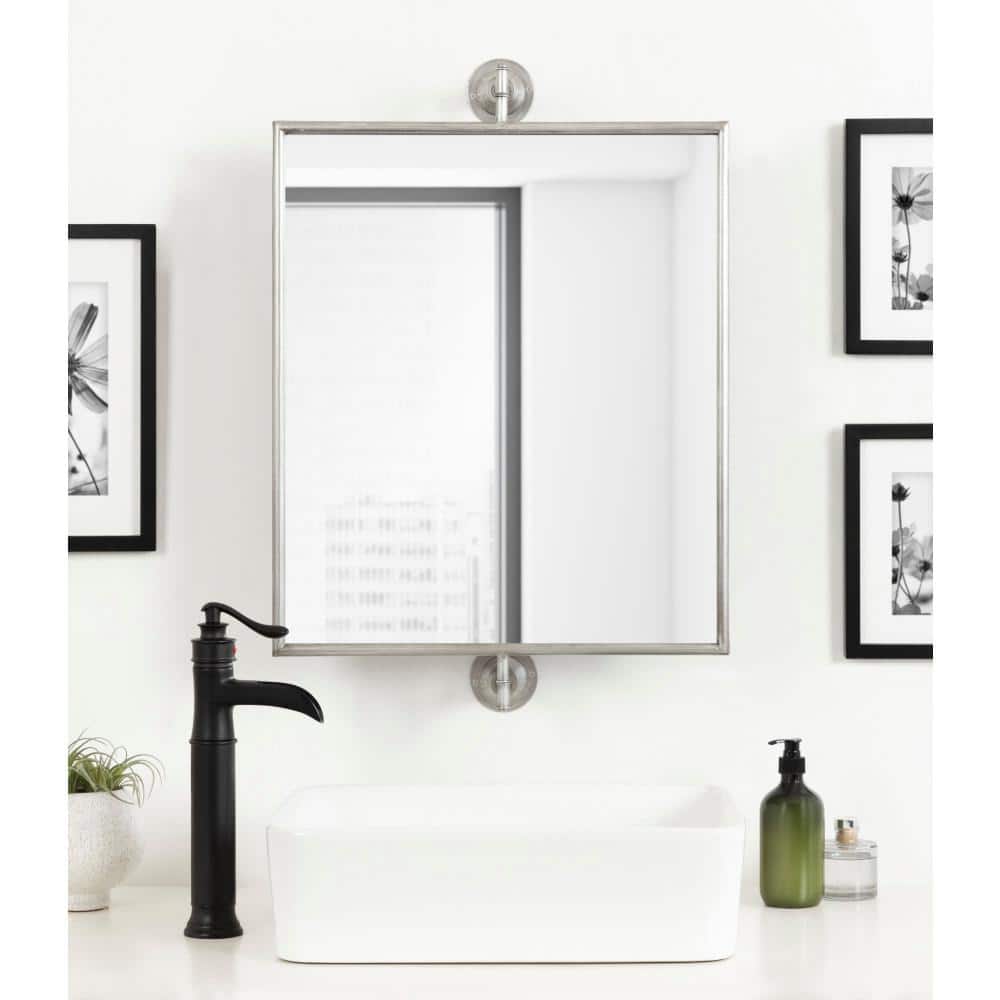 Darbridge Silver Rectangular Pivot Bathroom Vanity Mirror
