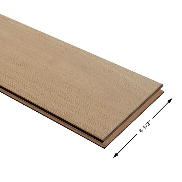 Malibu Wide Plank - Roosevelt French Oak 3/8 in. T x 6.5 in. W Click Lock Wire Brushed Engineered Hardwood Flooring (23.6 sq. ft./case)