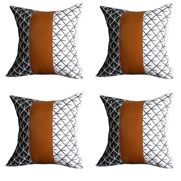 Bohemian Set of 4 Handmade Decorative Throw Pillow Vegan Faux