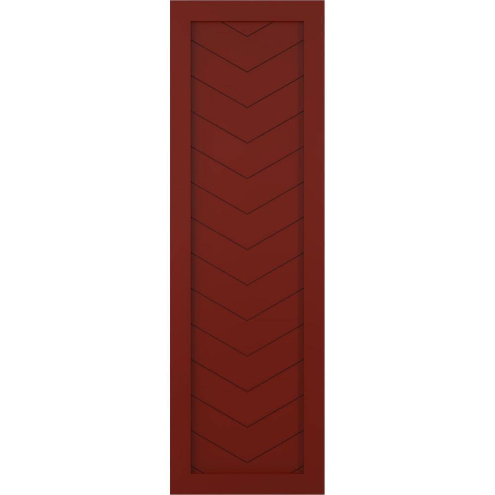 15 in. x 67 in. PVC Single Panel Chevron Modern Style Fixed Mount Board and Batten Shutters in Pepper Red price history on PriceWatchPro