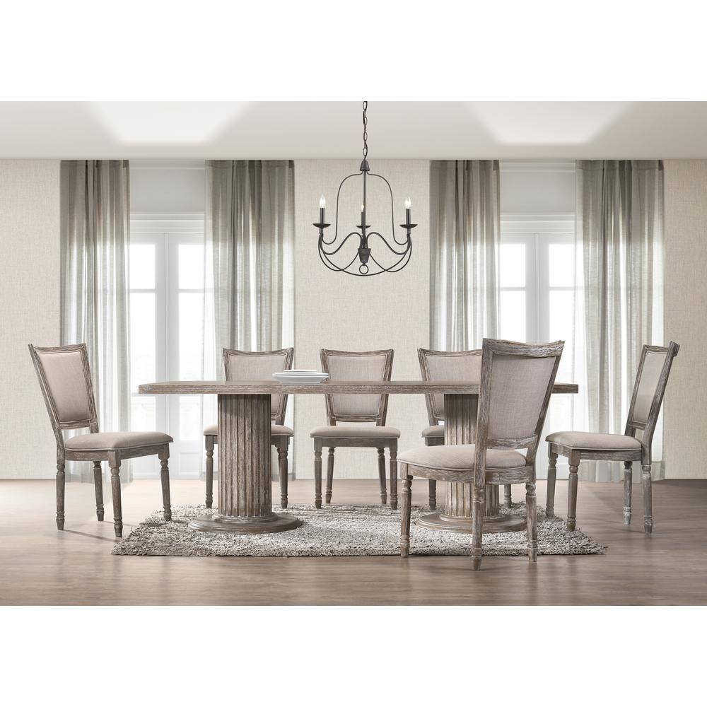 47" Vintage Grey Round Reclaimed Wood Dining Table