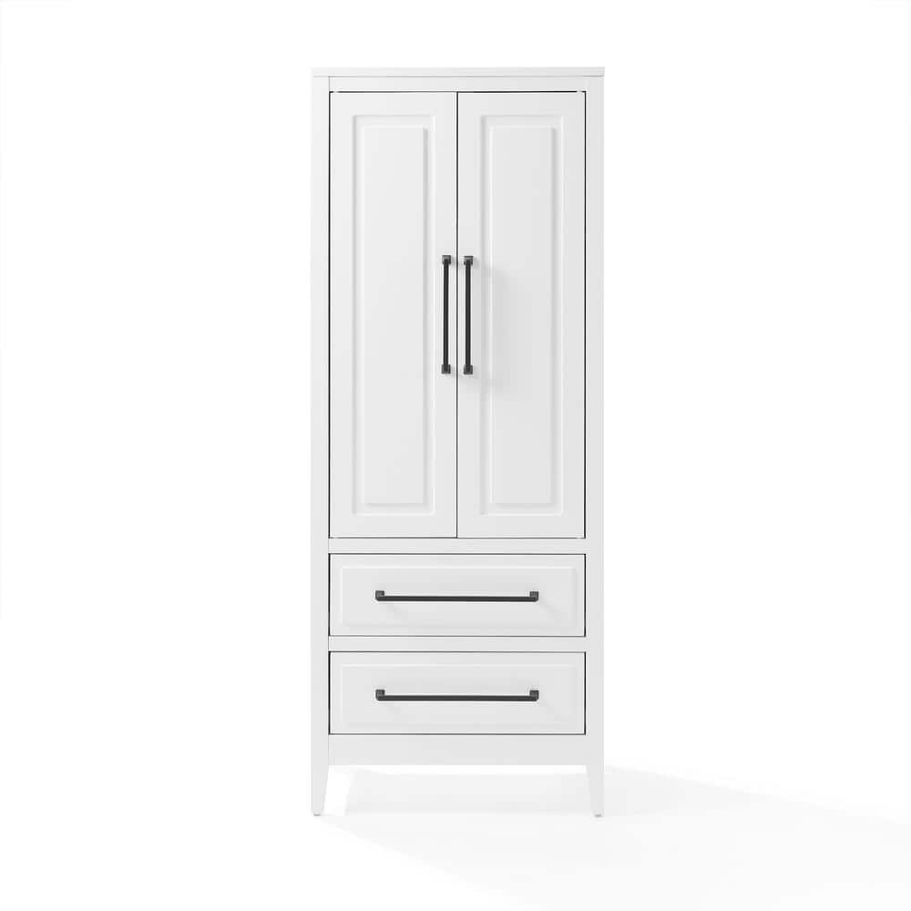 Genevieve Freestanding White Office Storage Cabinet with Adjustable Shelving