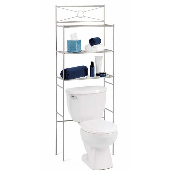 Zenith Home Cross Style Spacesaver Bathroom Shelf, Satin Nickel