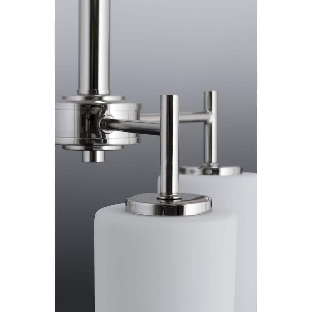 Black Steel Two-Tier 9-Light Chandelier with White Shades