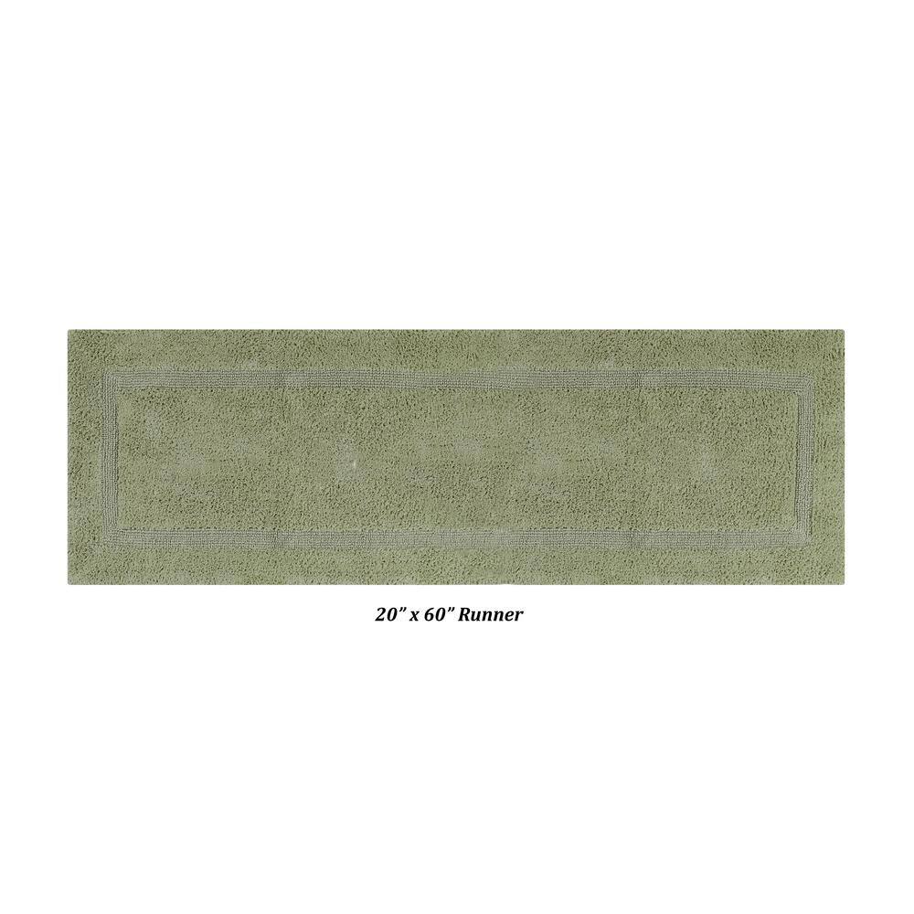 Luxurious Sage Cotton Tufted Reversible Bath Rug Set