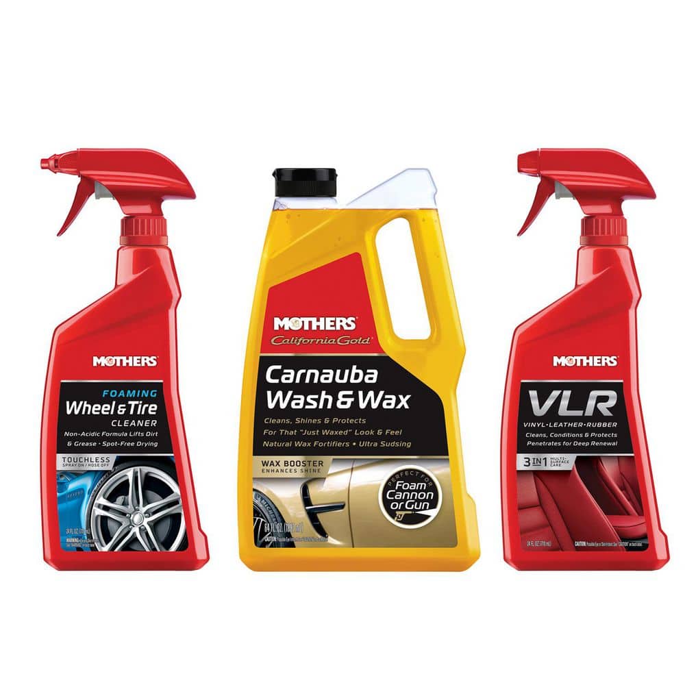 Clean, Shine and Protect Kit (Wash and Wax, Foaming Wheel and Tire Cleaner and VLR Spray)