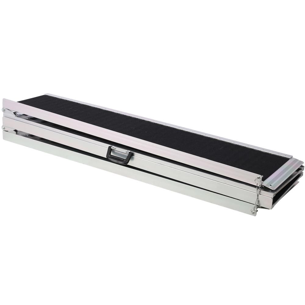 Wheel Chair Ramp 10ft. Aluminium Threhold Ramp Foldable, 600 lbs. Capacity,