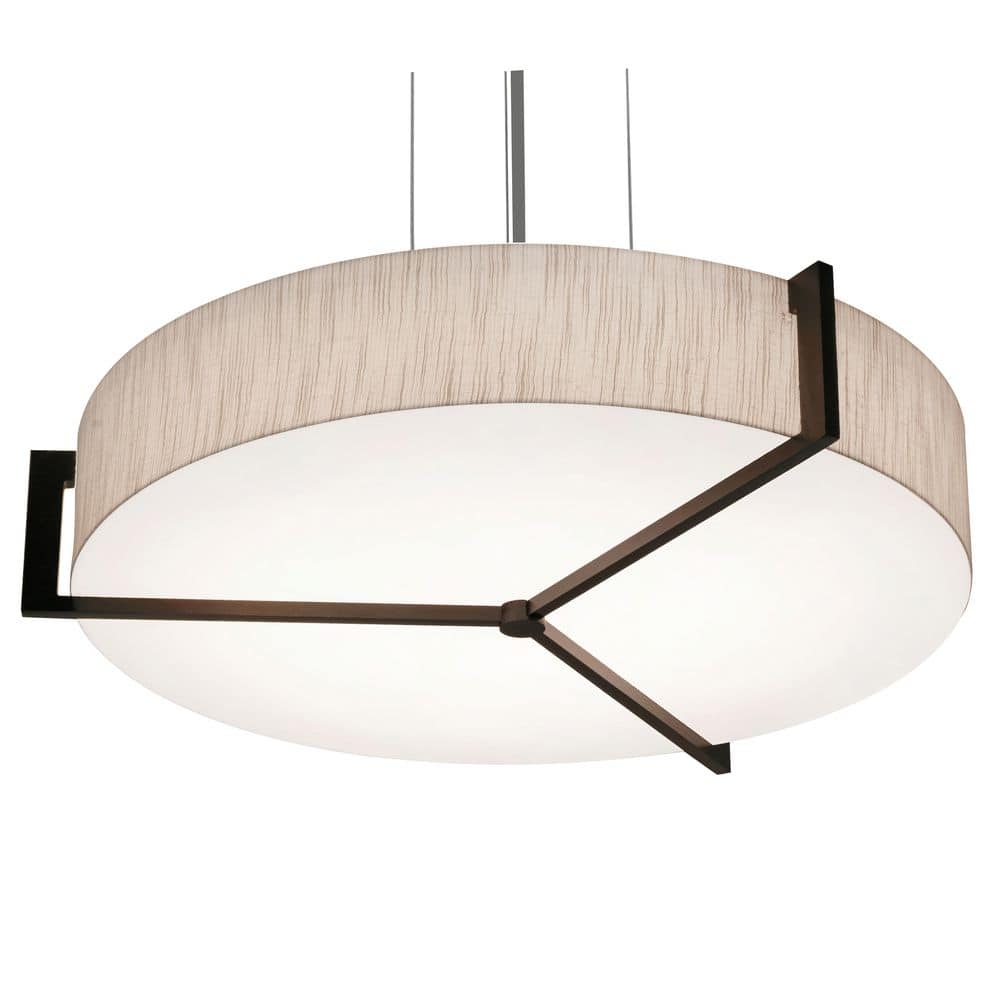 Apex 60-Watt 3-Light Satin Nickel, Espresso, Jute Shaded Pendant with Beige Lumafuse Shade price history on PriceWatchPro