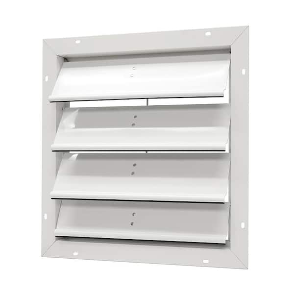 Master Flow 19.25 in. x 19.25 in. Square White Aluminum Automatic Shutter Gable Louver Vent