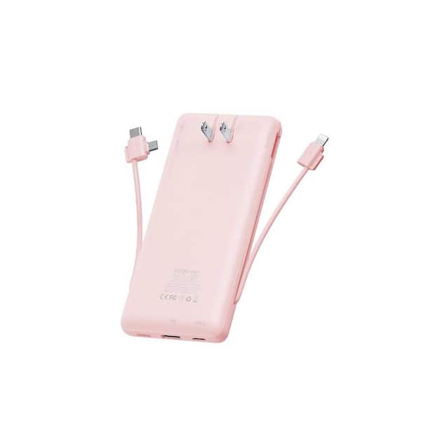 Yichuhaoxi Portable Charger Power Bank with Wall Plug, 10000mAh Built in Cables, PD 20-Watt Fast Charging Portable Charger 1 Pack