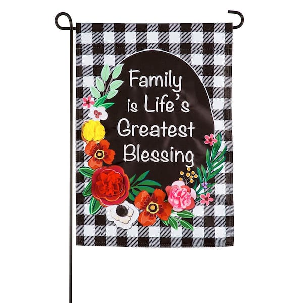 Evergreen 1 ft. x 1-1/2 ft. Family is Life's Greatest Blessing Garden Applique Flag