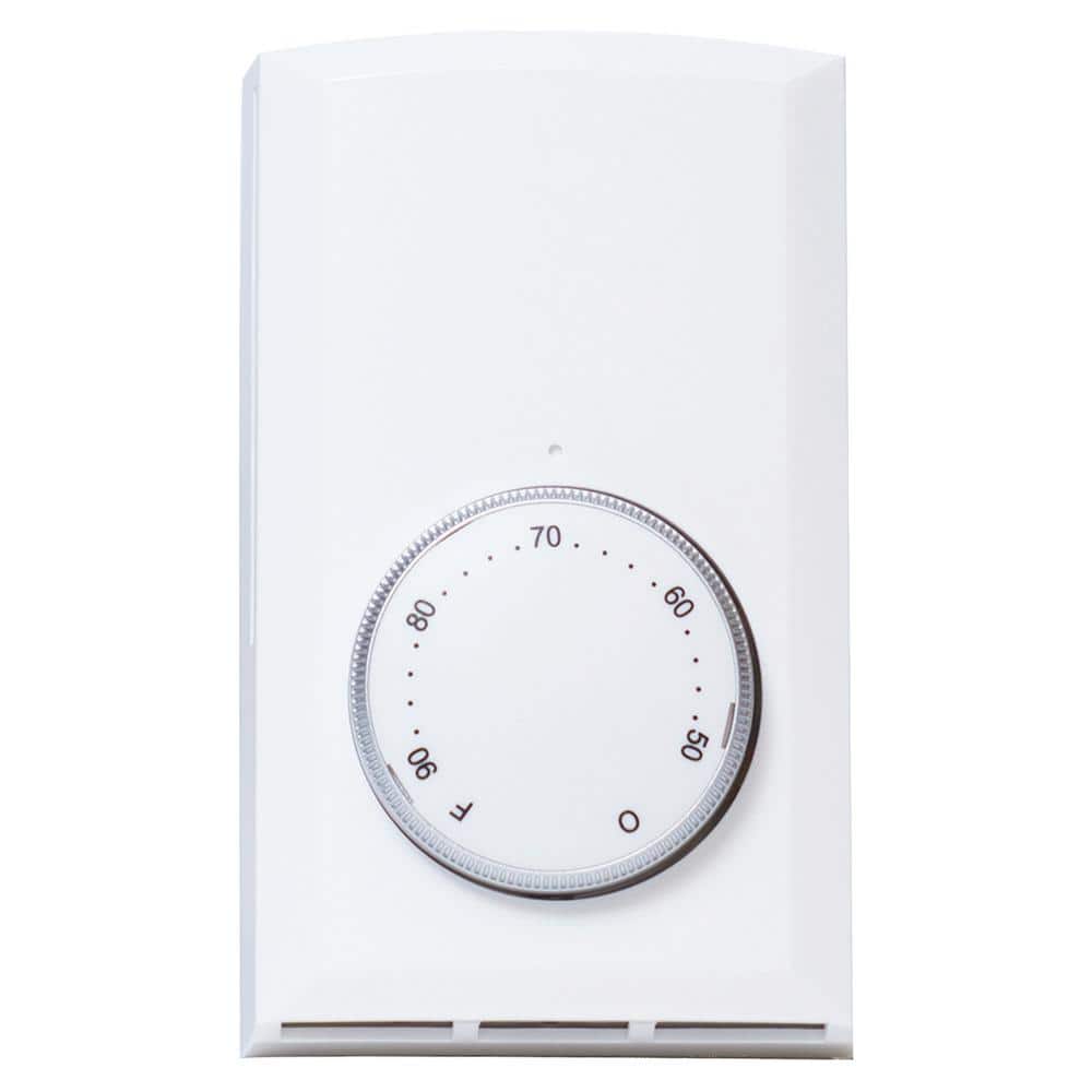 White Double Pole Mechanical Wall Thermostat for Electric Heaters