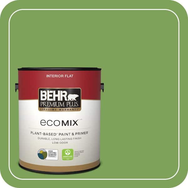 1 gal. #P380-6 Springview Green Flat EcoMix Plant-Based Interior Paint & Primer