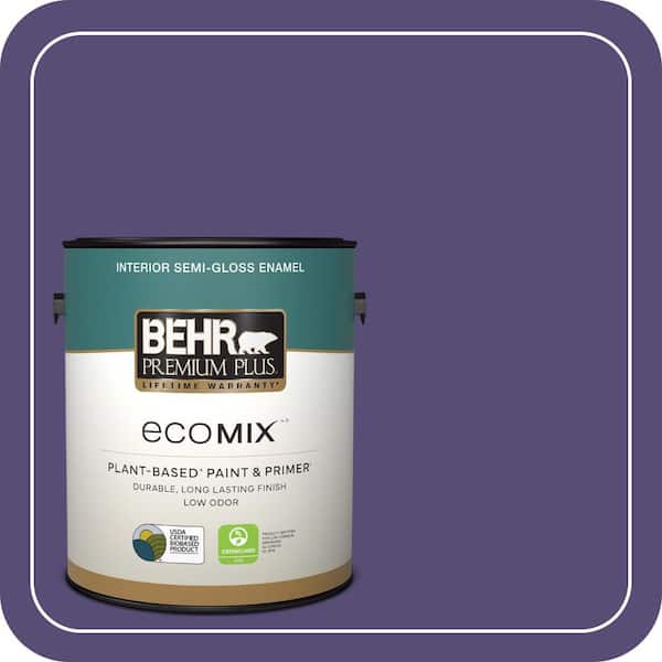 1 gal. #MQ5-42 Perpetual Purple Semi-Gloss Enamel EcoMix Plant-Based Interior Paint & Primer