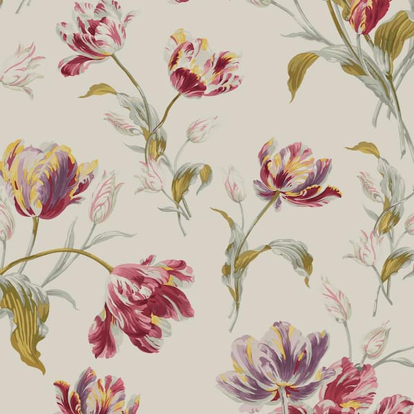 Laura Ashley Gosford Cranberry Unpasted Removable Wallpaper Sample