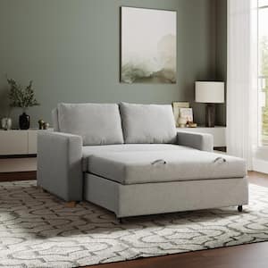 Tampa 66.1 in. Light Grey Polyester Full Size Convertible Sofa