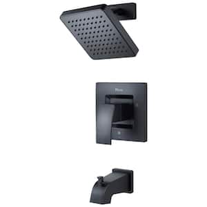 Kenzo 1-Handle 1-Spray Tub and Shower Trim Kit in Matte Black (Valve Not Included)