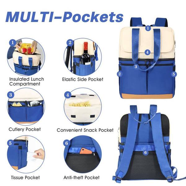 Waterproof Insulated Cooler Backpack 36-Can Capacity 48-Hour Ice Retention Amazon.com : Iculbag Cooler Backpack Insulated Waterproof  main image 3