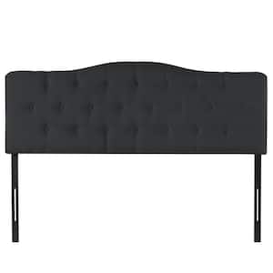 Upholstered Button Tufted Bed Headboard, Height Adjustable Queen Size Headboard, Wall Mounted Headboard, Black