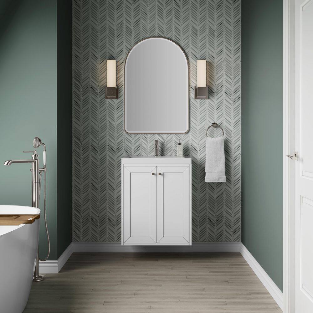 Chianti 23.6 in. W x 18.13 in. D x 29.5 in. H Single Bath Vanity in Glossy White with White Glossy Composite Stone Top price history on PriceWatchPro