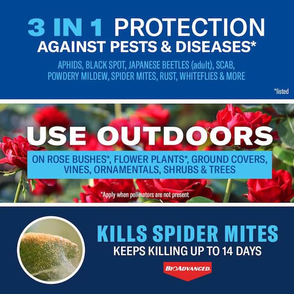1 Gal Ready-To-Use All-in-One Rose and Flower Plant Spray 3-in-1 Insect Killer, Disease and Mite Control
