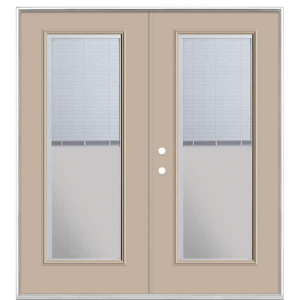 Masonite 72 in. x 80 in. Canyon View Steel Prehung Right-Hand Inswing Mini Blind Patio Door in Vinyl Frame without Brickmold